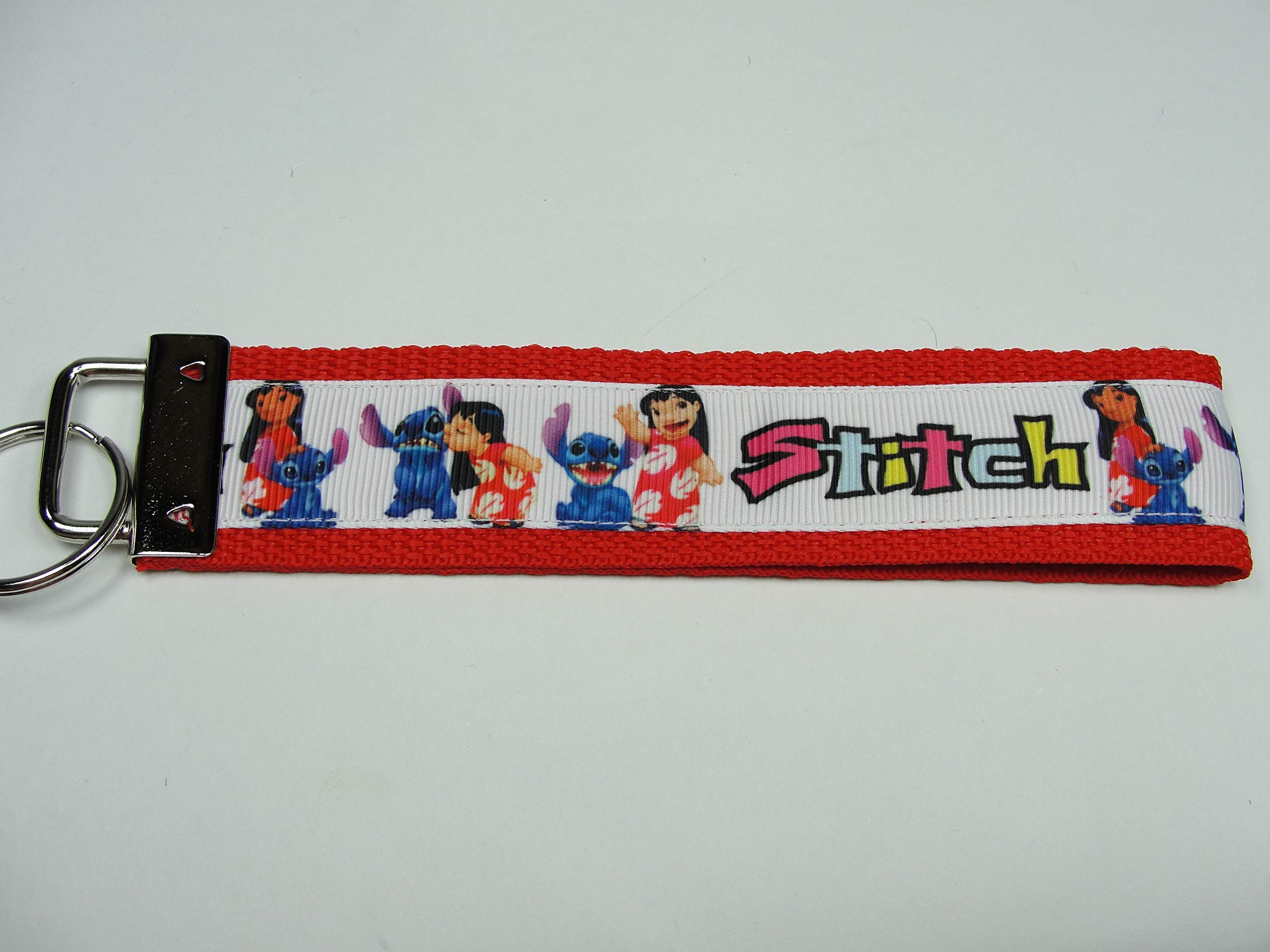 Stitch & Lilo Red Keychain Key Fob - Disney Cartoon Character Keyring for Keys, Bags & Backpacks - Perfect for Disney Fans, Gifts & Collectibles