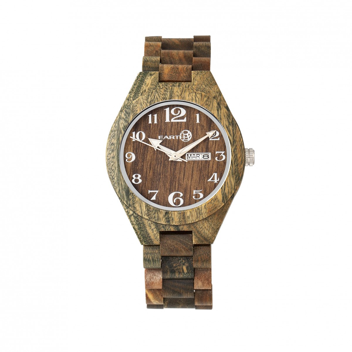 Earth Wood Sapwood Bracelet Watch with Date Display - Stylish Wooden Wristwatch for Men & Women, Perfect for Outdoor Adventures, Casual Wear & Eco-Friendly Gifts