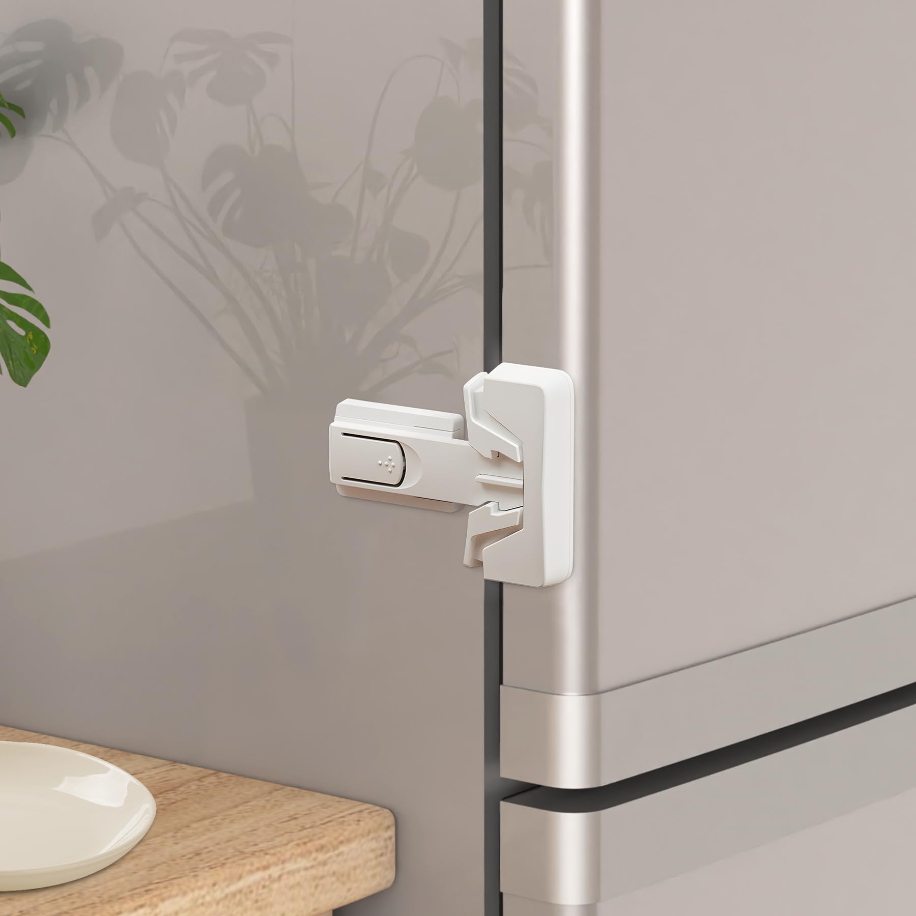 Child Safety Refrigerator Door Lock - No Tools Easy Install Fridge Freezer Latch for Kids & Seniors | Secure Food Storage & Prevent Accidents in Kitchen