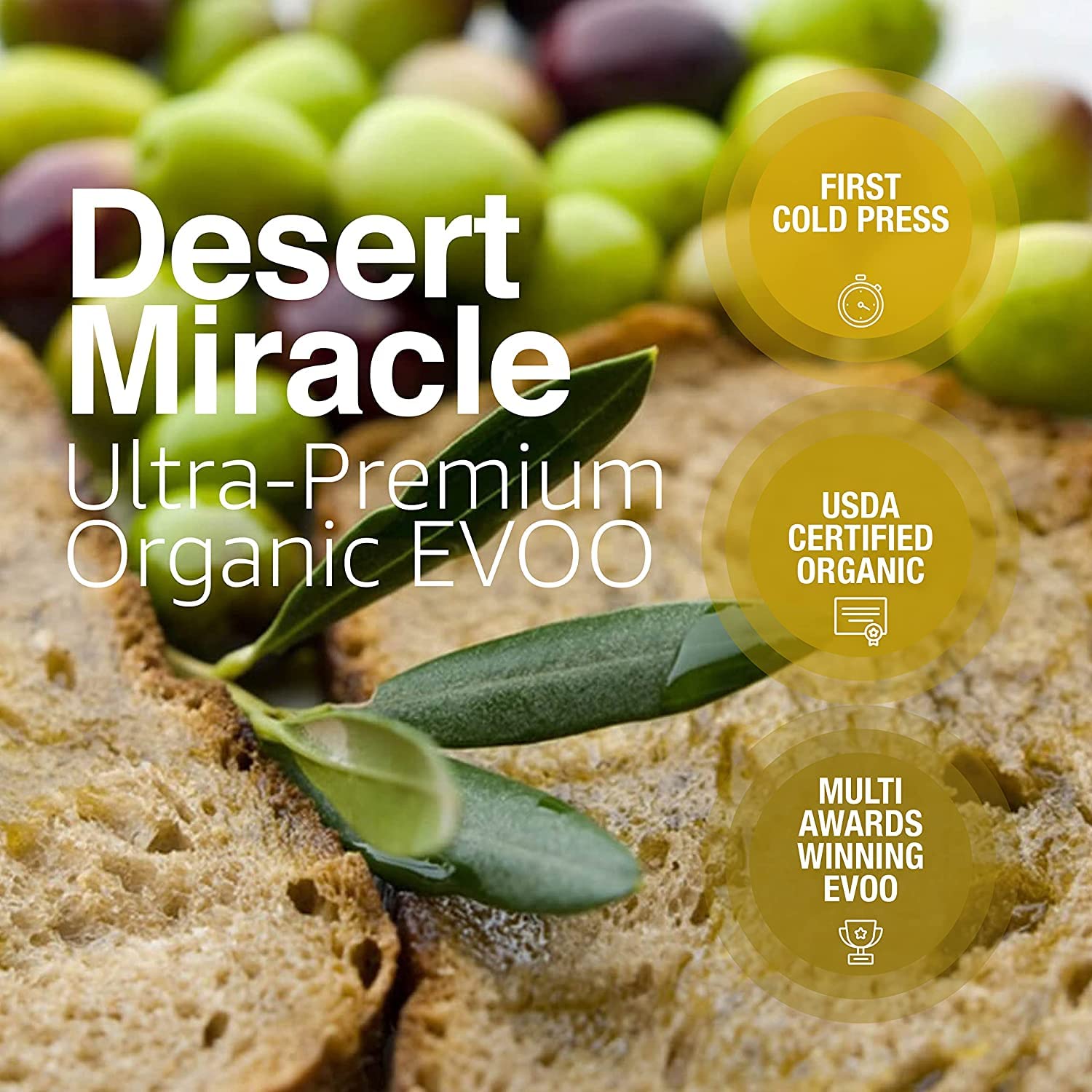 Organic Extra Virgin Olive Oil from Morocco - Cold Pressed, High Polyphenol, First Cold Press EVOO, 5 Liter Can - Perfect for Cooking, Salad Dressings & Healthy Recipes