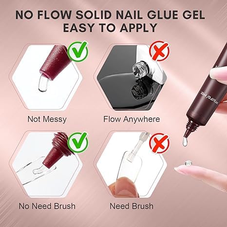 INOG Professional Gel Nail Glue 20ML - Strong Adhesive for Soft Gel Nail Tips, Rhinestones & Nail Charms | Multi-Purpose Nail Art Glue for Salon & Home Manicures | Perfect for DIY Nail Extensions, Gem Decorations & Nail Repair