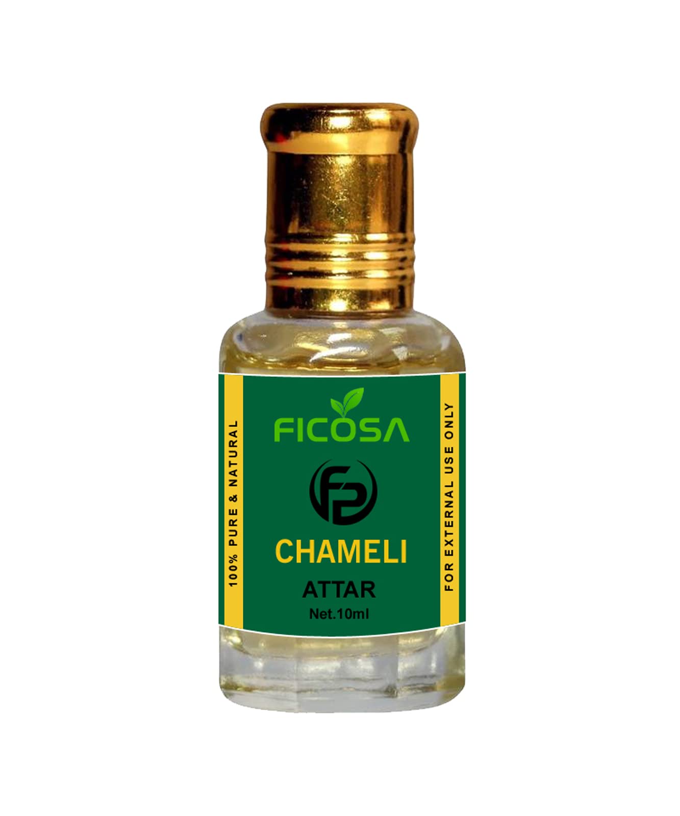 Premium Ficosa Chameli Attar 10ml - 100% Natural Floral Fragrance Oil for Men & Women | Alcohol-Free Indian Perfume Oil | Long-Lasting Scent for Daily Wear, Meditation & Aromatherapy