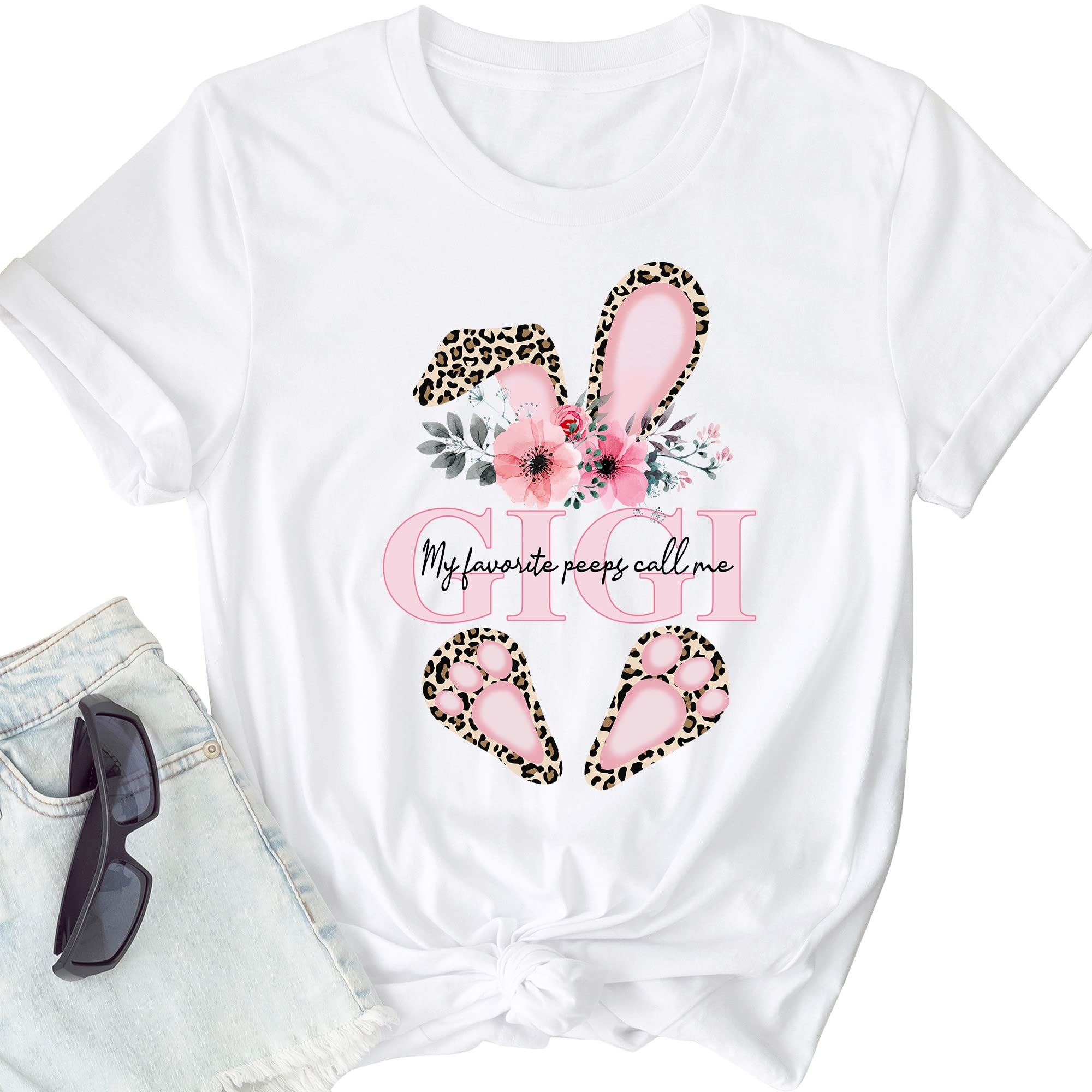 Easter Shirt for Grandma - Cute & Comfortable Easter Tops for Nana, Mimi - My Favorite Peeps Call Me Grandma - Perfect for Family Gatherings & Easter Celebrations