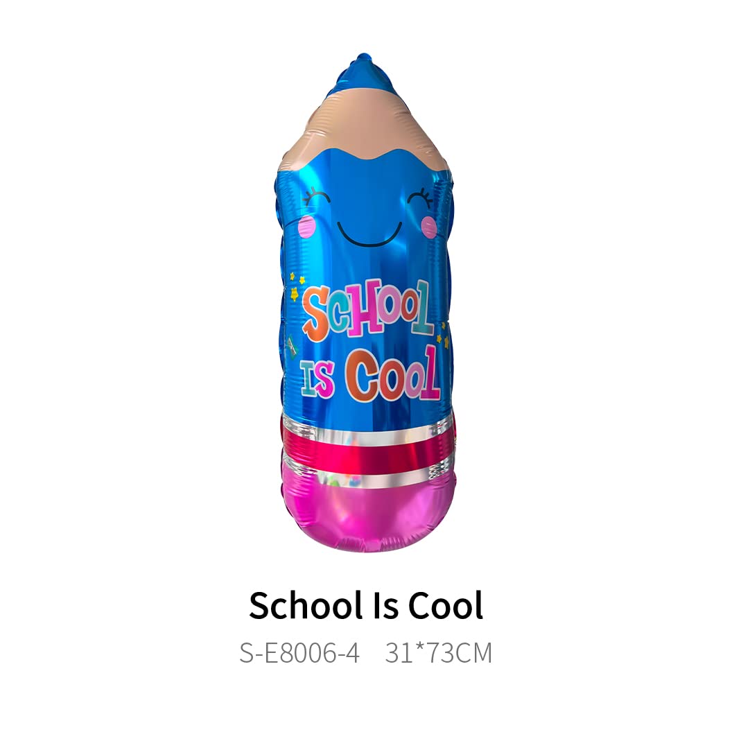 Blue Back to School Balloons Set - Pencil & Backpack Shaped Foil Balloons for First Day of School, Classroom Decorations & Party Supplies | Perfect for School Welcome Parties, Kindergarten Graduations & Teacher Appreciation Events