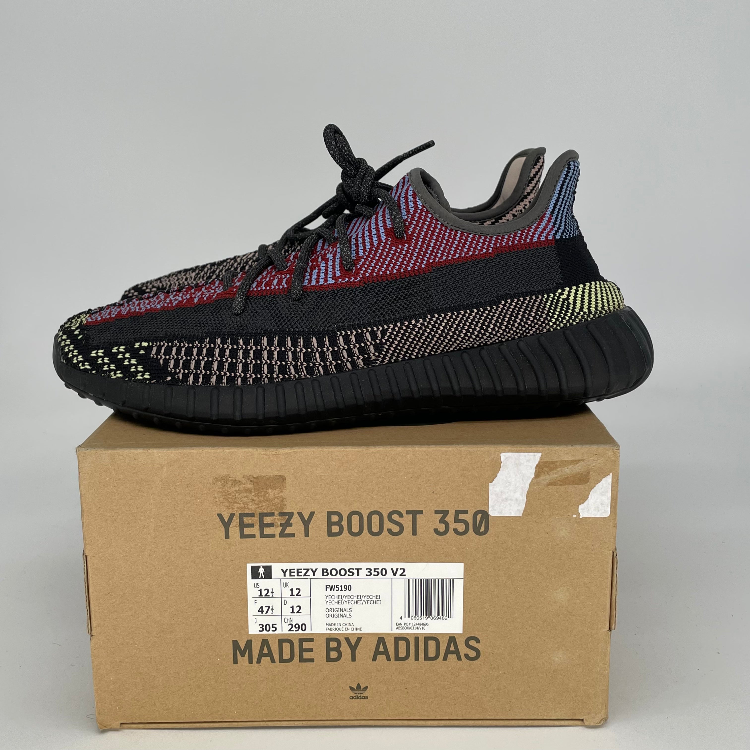 Adidas Yeezy Boost 350 V2 Yecheil Reflective - Men's Size 12.5 Running Shoes (FW5190) | Comfortable Sneakers for Jogging, Gym & Casual Wear
