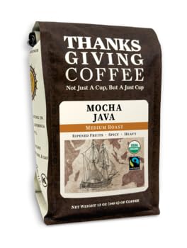 Fair Trade Organic Shade Grown Mocha Java Whole Bean Coffee - Medium Roast, 5lb Bag | Thanksgiving & Holiday Gift, Perfect for Home Brewing & Office Use
