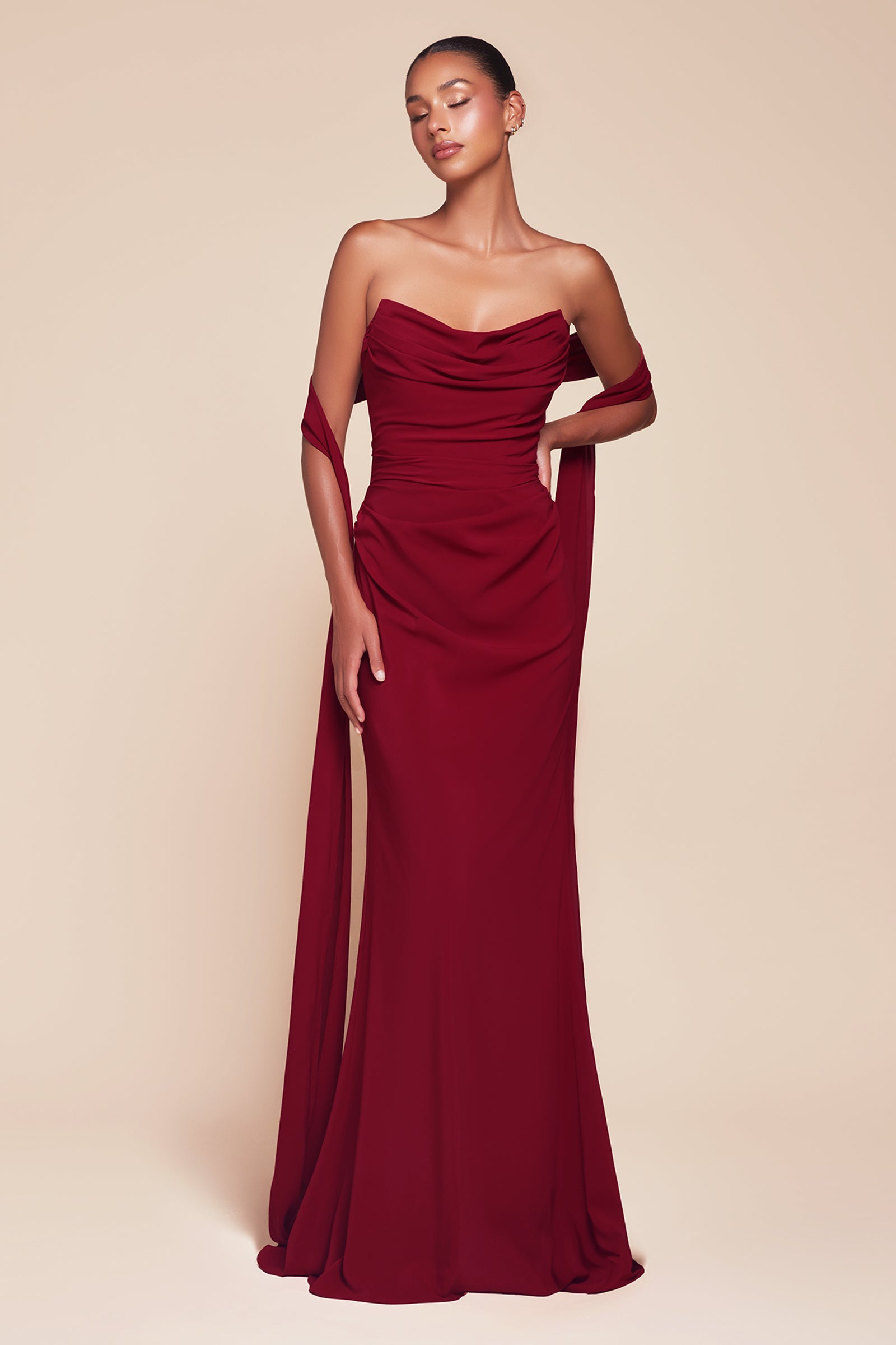 Elegant Caitlin Gown - Versatile Tie Chiffon Dress for Women | Perfect for Weddings, Parties & Special Occasions