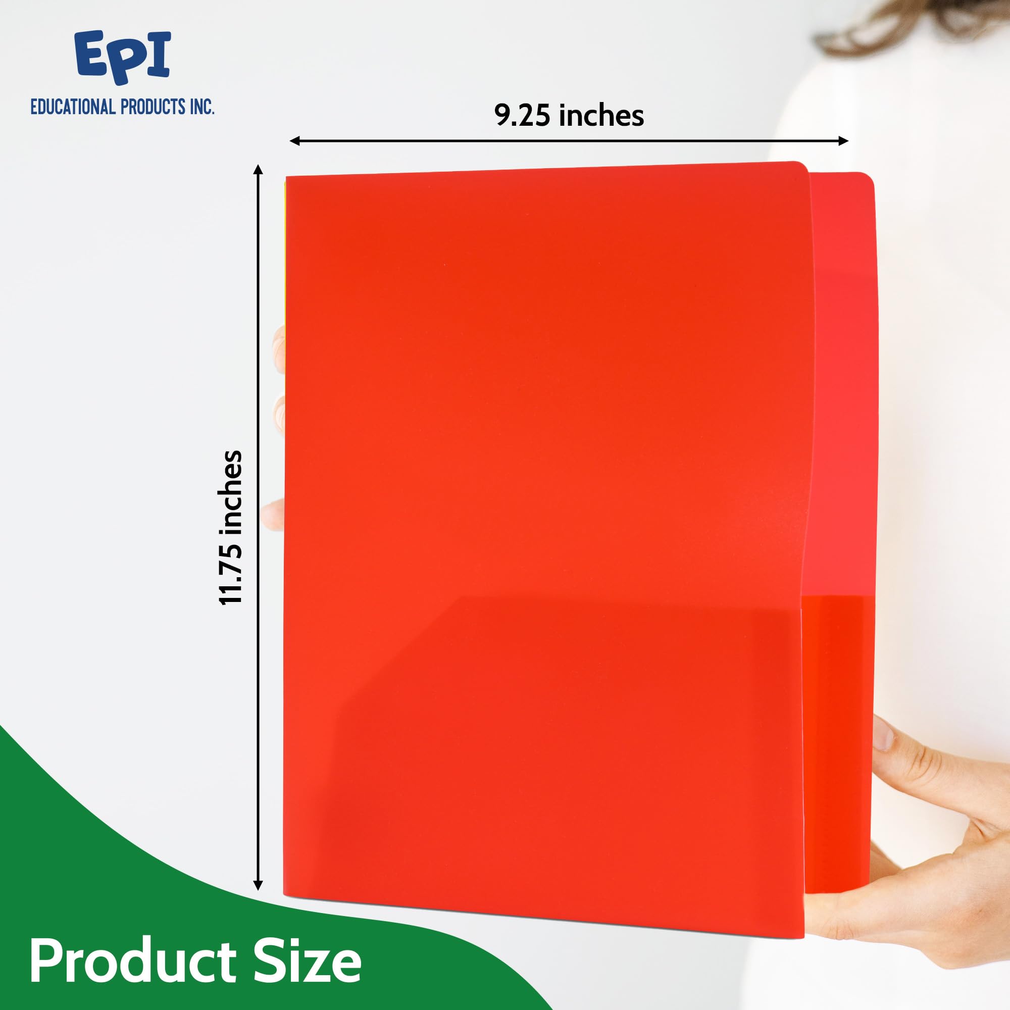 EPI Heavy Duty Plastic Folders with Pockets 24 Pack - 2 Pocket Folders with Prongs, Tear-Resistant Letter Size 8.5x11, White - Perfect for School, Office & Presentation Organization