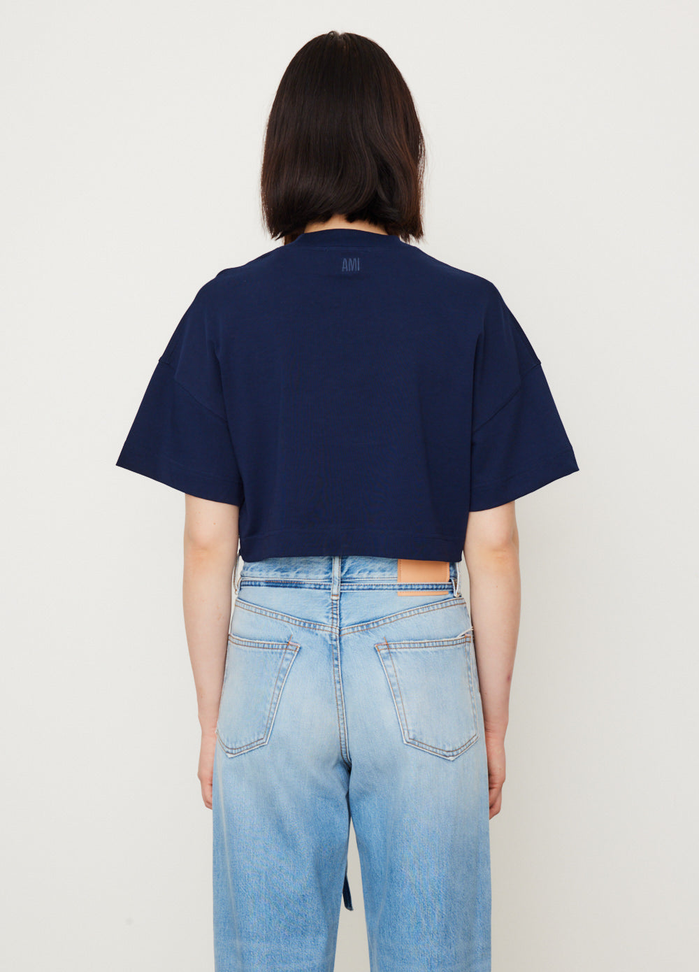 AMI Paris Women's Cropped T-Shirt - Stylish Short Sleeve Casual Top for Streetwear & Summer Outfits | Perfect for Parties, Dates & Everyday Wear