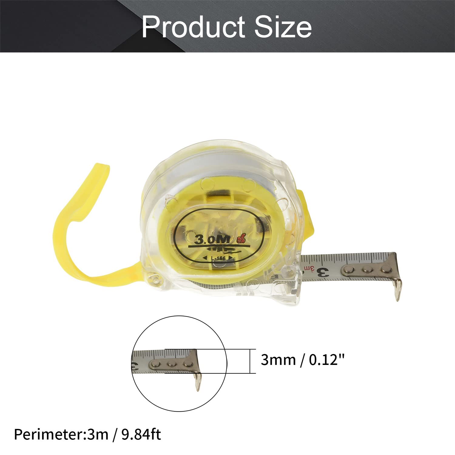 Utoolmart 3m/9.8ft Retractable Steel Tape Measure - Professional Metric Scale Measuring Tool with Durable Plastic Case (1Pc) - Perfect for Construction, DIY Projects & Home Improvement