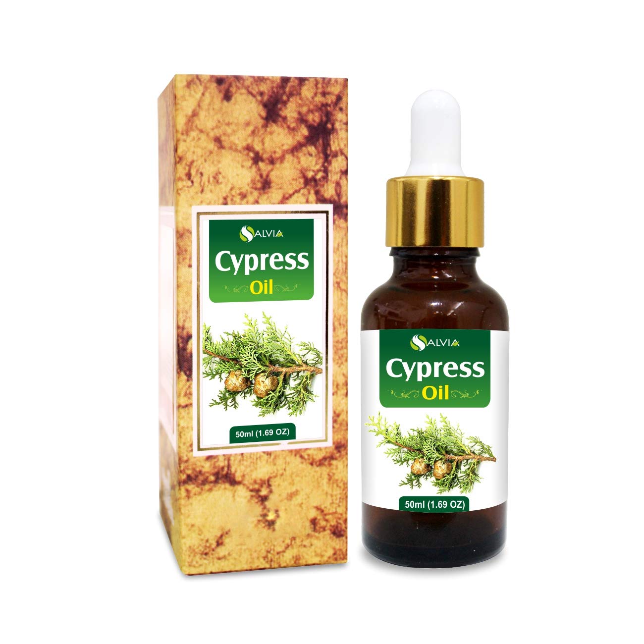 100% Pure Natural Cypress Essential Oil with Dropper - Undiluted, Uncut 50ml for Aromatherapy, Relaxation & Skin Care