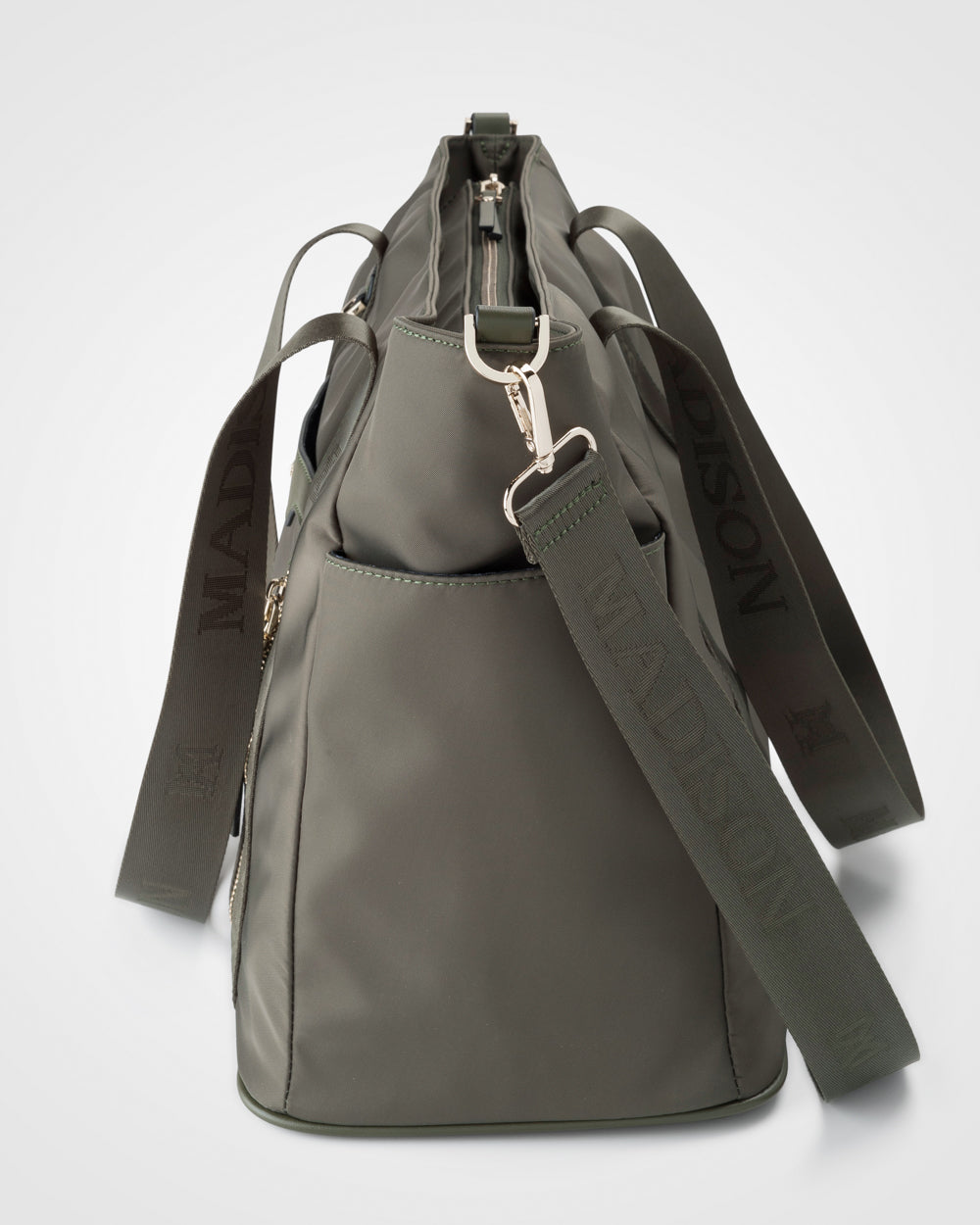 Anita Large Nylon Tote Bag with Monogram Webbing Strap - Durable Women's Work Bag for Office, Travel & Shopping - Perfect for Professionals, Students & Commuters