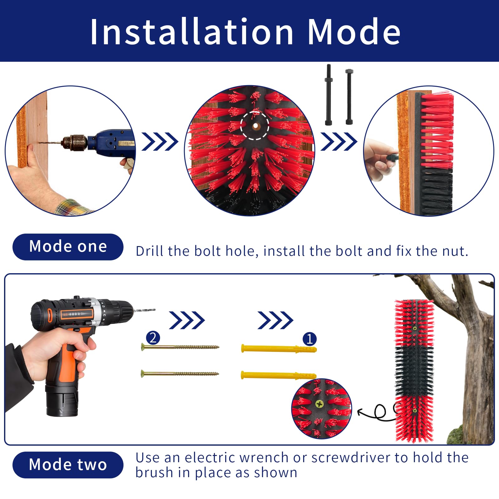 Livestock Scratch Brush with 4 Screws - Durable Animal Back Scratcher for Cows, Cattle, Sheep, Horses & Pigs - Massage Grooming Tool for Barn, Stable & Farm Use