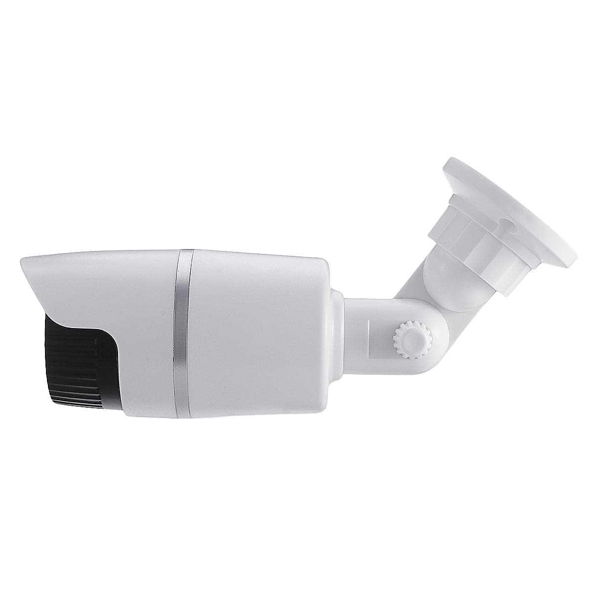 JUSTOP 2 Pack Fake Security Cameras with Flashing LED - Dummy Bullet CCTV Surveillance Camera for Indoor Outdoor Use - Waterproof, Black & White Professional Design - Ideal for Home, Office, and Business Security