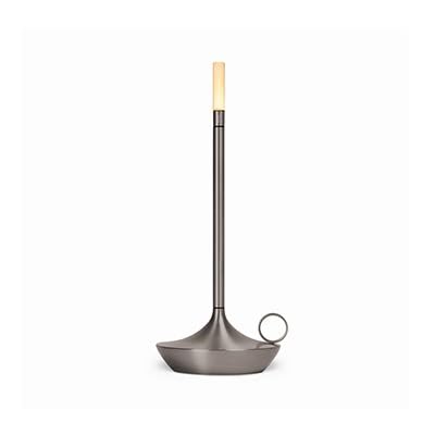 Upgraded Portable LED Cordless Desk Lamp with 3-Level Brightness - Battery Powered Touch Table Light for Home Office, Bar, Coffee Shop, Restaurant & Camping | Romantic Candlelight Ambiance Lamp (Silver) - Perfect for Reading, Working & Creating Cozy Atmosphere