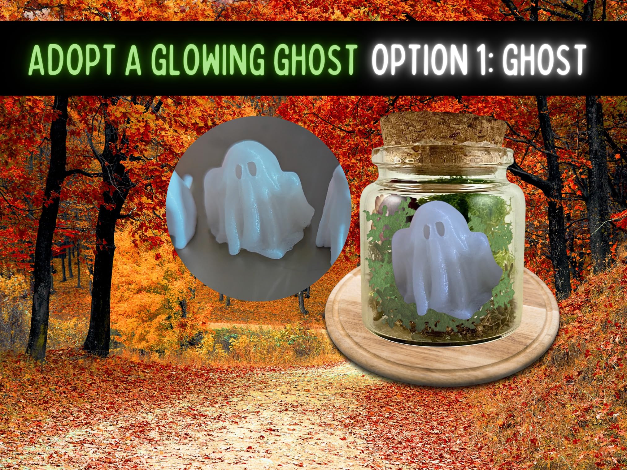 Glow-in-the-Dark Ghost in a Jar - Spooky Pet Decor for Halloween