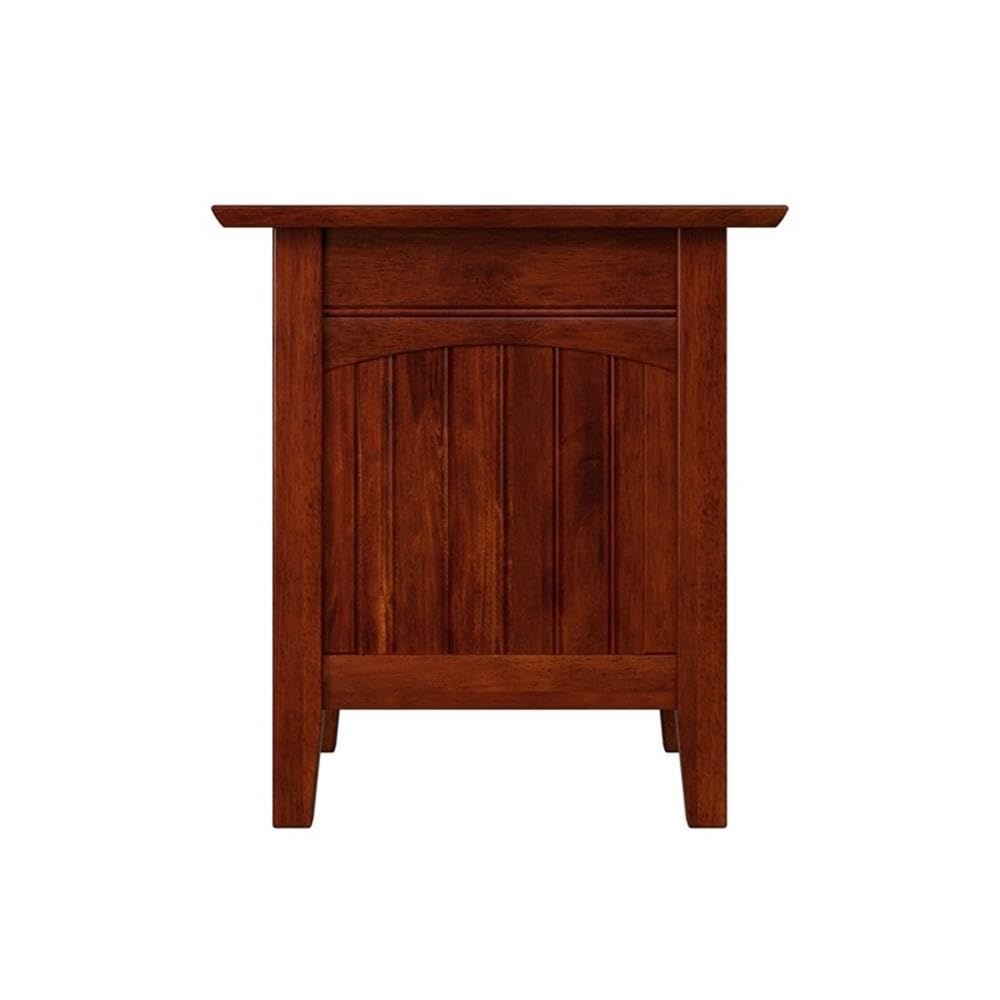 Modern Walnut Wood End Table with USB Charging Ports - Stylish Nightstand for Bedroom, Living Room & Office - Pemberly Row Contemporary Side Table