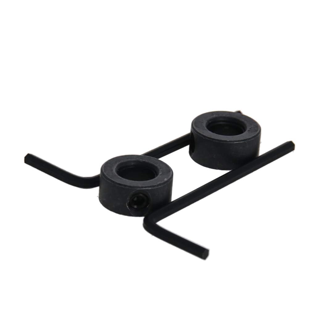 Utoolmart 2Pcs 8mm Drill Dowel Stop - Black Oxide Carbon Steel Depth Holder with Set Screw for Woodworking & Cabinet Making - Perfect for Precise Drilling in DIY Projects and Professional Carpentry