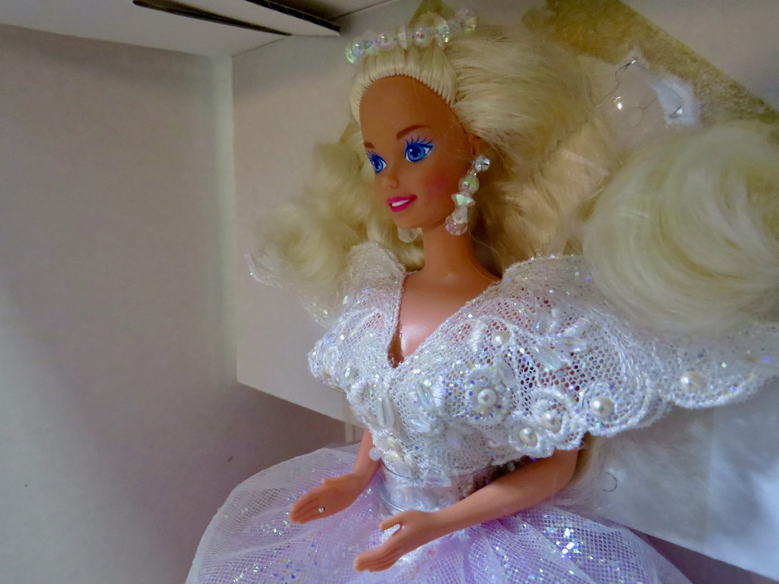 Limited Edition 1993 Angel Lights Barbie Doll Tree Topper - Glowing Christmas Tree Angel for Holiday Decorations | Perfect for Xmas Tree, Home, and Party Decor