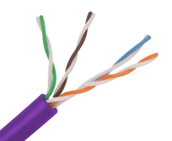 CAT6 Slim 28 AWG Stranded Unshielded Bulk Ethernet Cable in Purple - High-Speed Networking for Home Office, Gaming & Data Centers