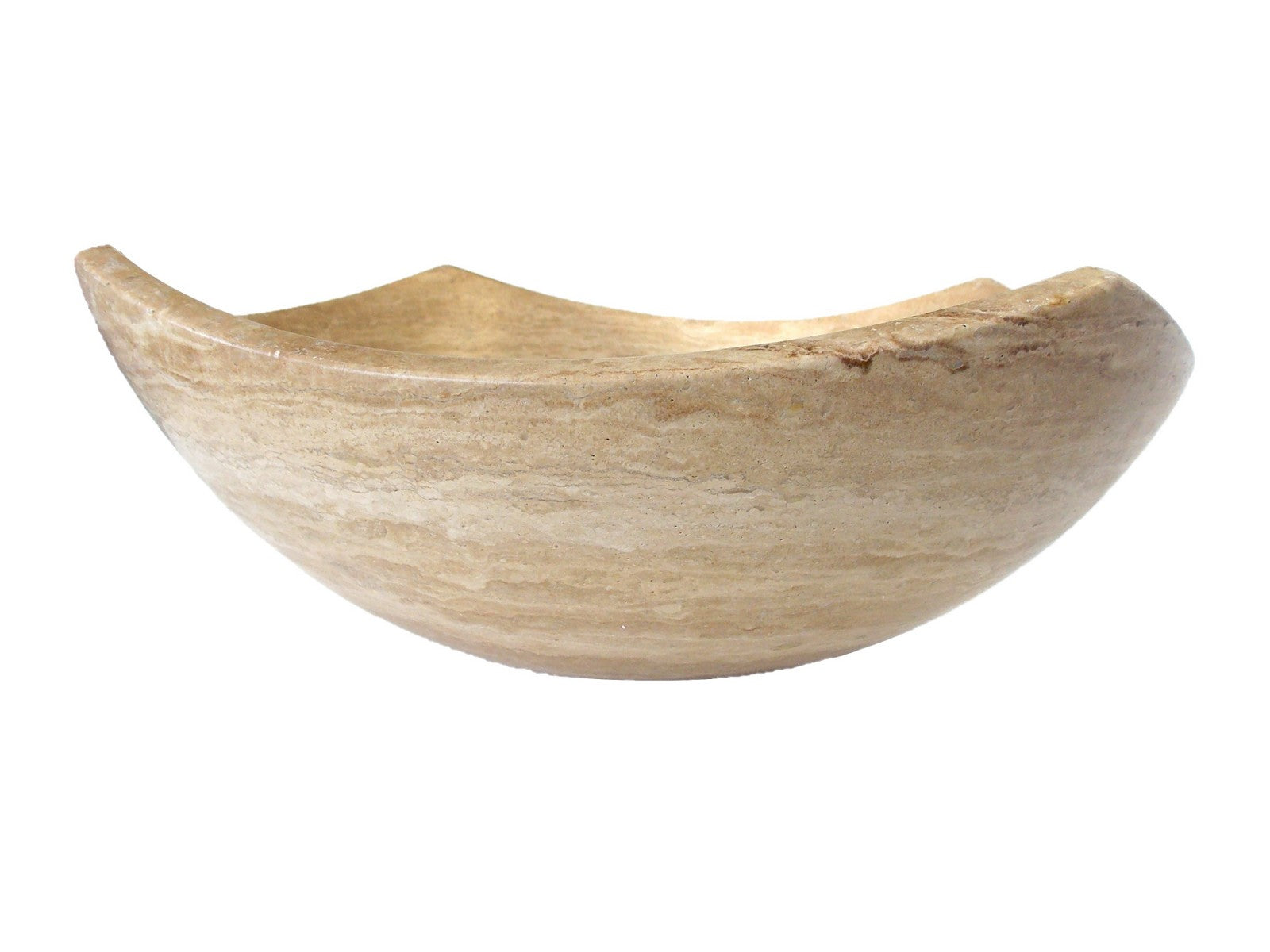 Arched Edges Travertine Vessel Sink - Natural Stone Bathroom Sink for Modern & Rustic Vanities, Farmhouse & Spa Bathroom Decor