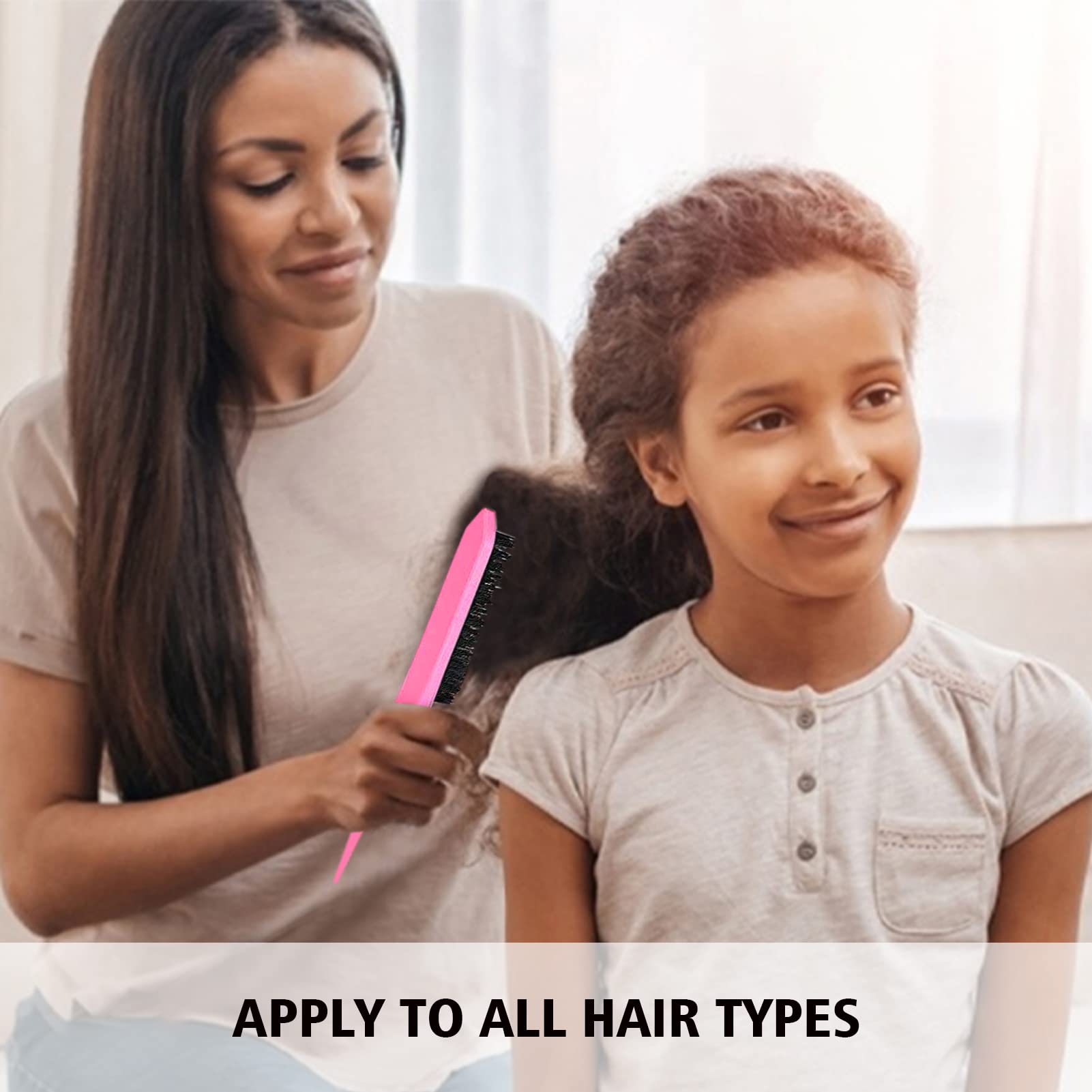 3-Piece Hair Styling Comb Set - Teasing Brush, Rat Tail Comb & Edge Brush for Smoothing, Detangling & Styling - Perfect for Women's Hair Care, Updos & Edge Control (Pink) - Salon Quality Tools for Home & Professional Use