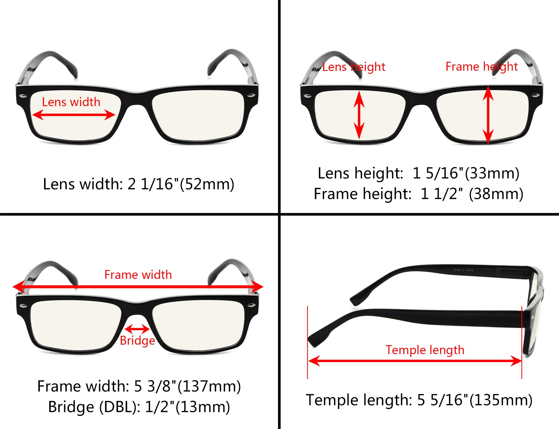Eyekepper 3-Pack Spring Hinge Reading Glasses with Blue Light Blocking - Stylish Lightweight Readers for Women & Men - Perfect for Computer Use, Reading & Office Work