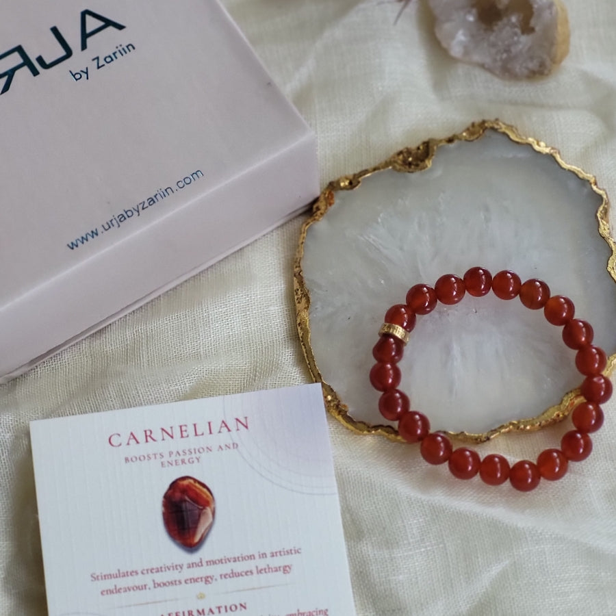 Natural Carnelian Bead Bracelet for Women - Stone of Passion & Creativity - Handmade Adjustable Healing Jewelry for Meditation, Energy Work & Spiritual Gifts