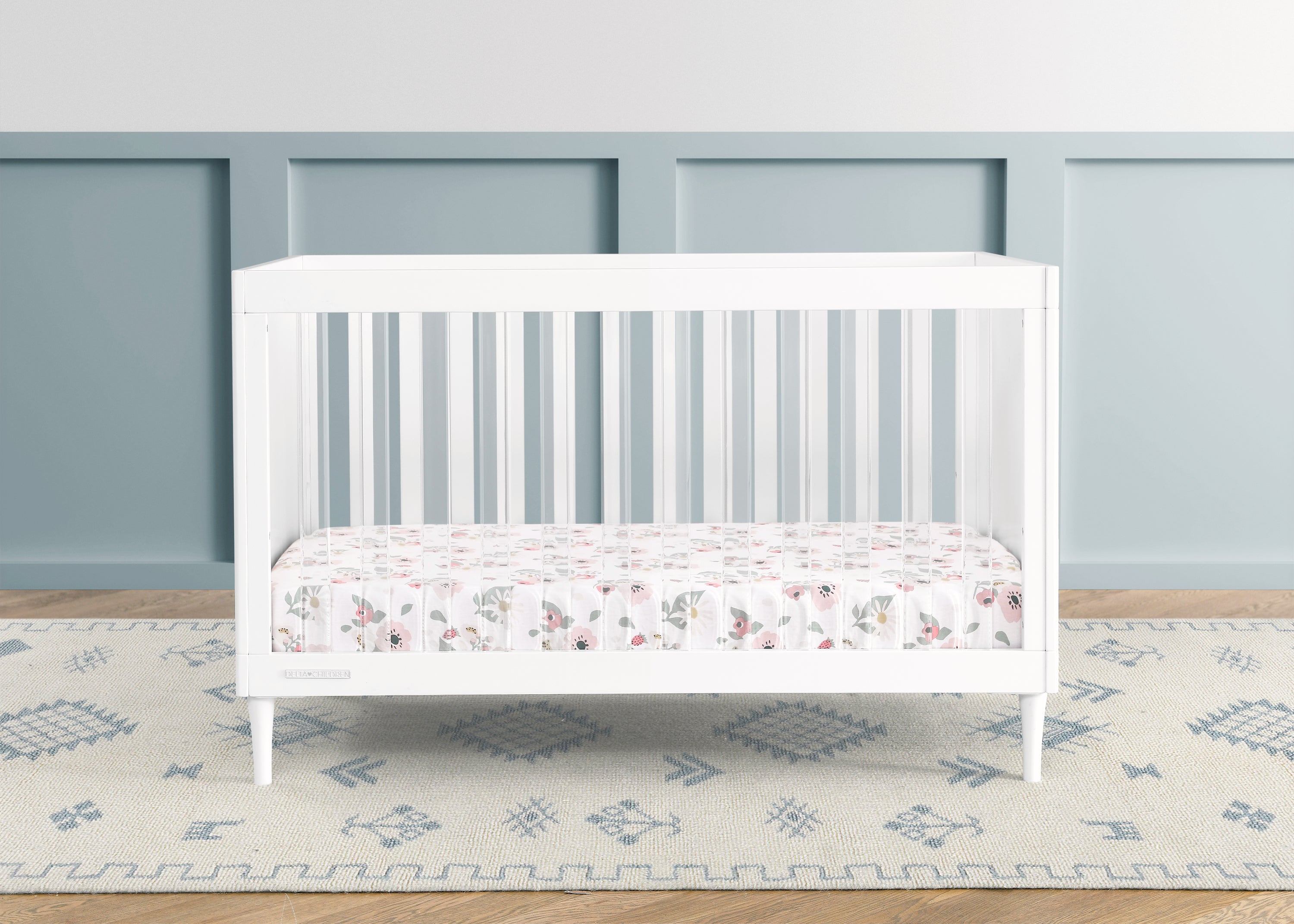 Bowie 4-in-1 Convertible Baby Crib - Toddler Bed, Daybed & Full-Size Bed | Safe Nursery Furniture for Newborns to Teens | Perfect for Small Spaces & Modern Nurseries