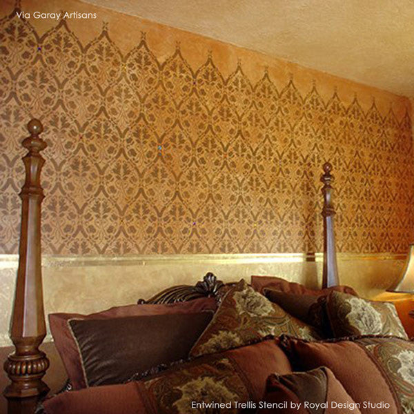 Entwined Trellis Wall Stencil - Reusable DIY Painting Template for Home Decor, Furniture & Crafts | Perfect for Bedroom, Living Room, and Nursery Accent Walls
