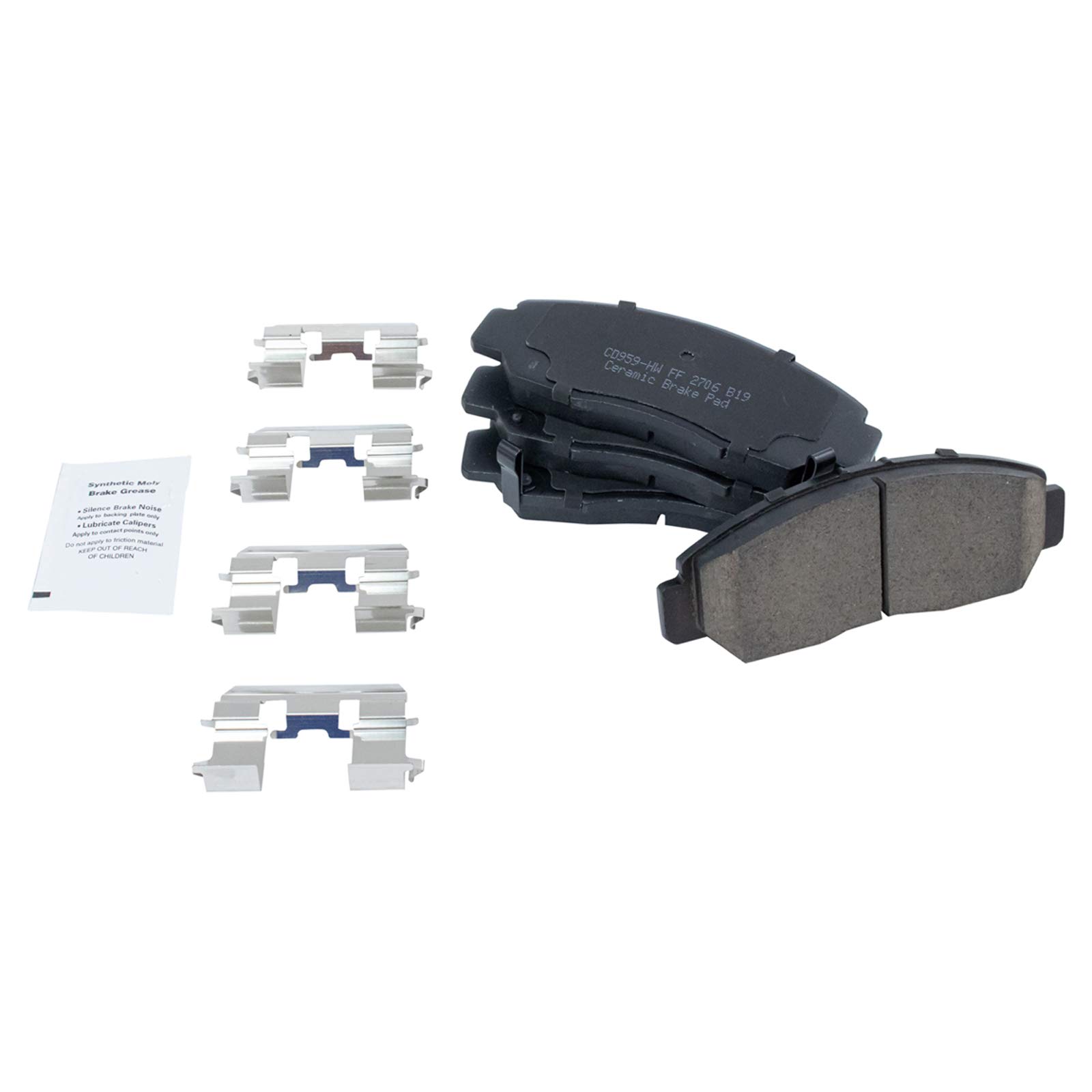 TRQ Ceramic Front & Rear Brake Pads for 2003-2007 Honda Accord - Smooth Stopping Power for City Driving & Highway Commutes