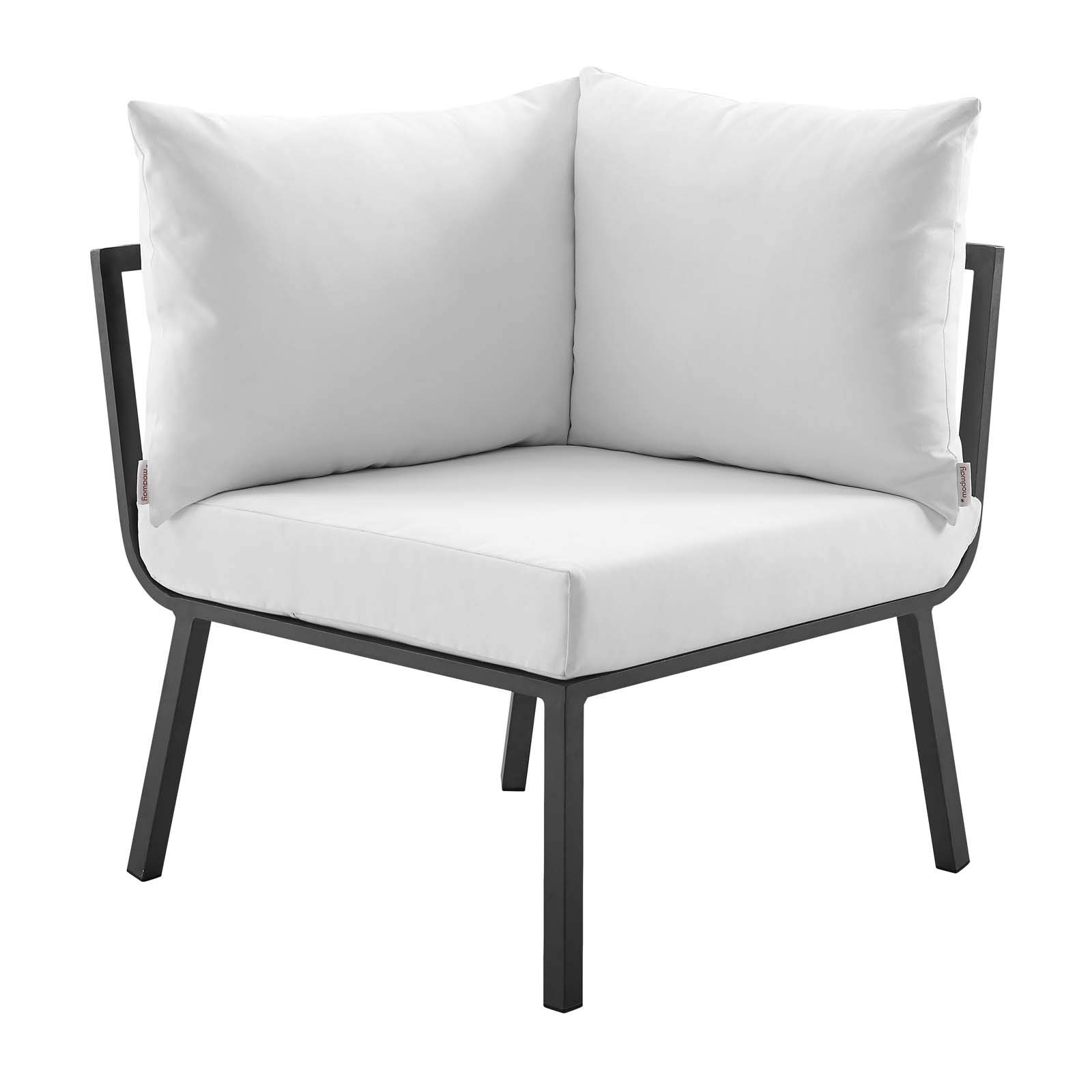 Modway Riverside Outdoor Patio Furniture Set - 2-Piece Gray & White Wicker Sofa for Garden, Poolside, Deck or Backyard Relaxation