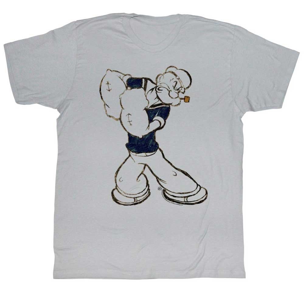 Popeye Sketch Graphic T-Shirt by A&E Designs - Casual Cotton Tee for Men & Women - Perfect for Cartoon Fans, Gifts, and Everyday Wear