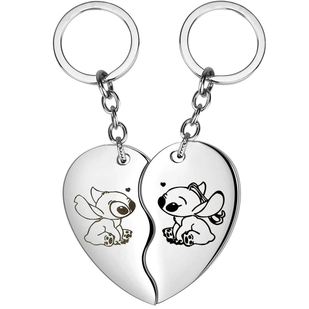 Disney Lilo & Stitch Heart Necklace - Cute Cartoon Jewelry for Women & Girls - Perfect Gift for Disney Fans, Cosplay & Everyday Wear