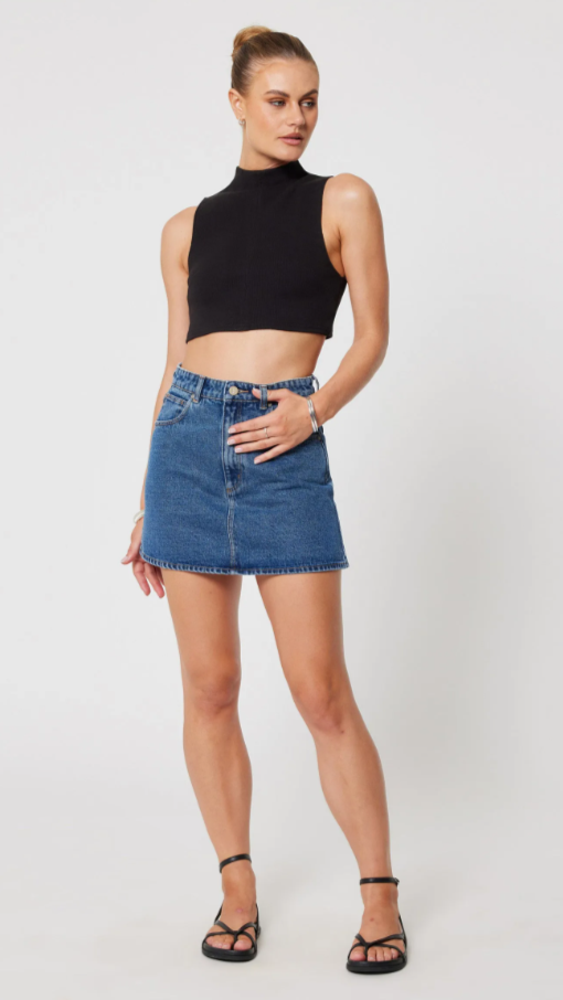 A-Line Mini Skirt for Women - High Waist Stretchy Denim Skirt | Casual & Party Wear | Perfect for Date Night, Club Outfits, and Summer Fashion