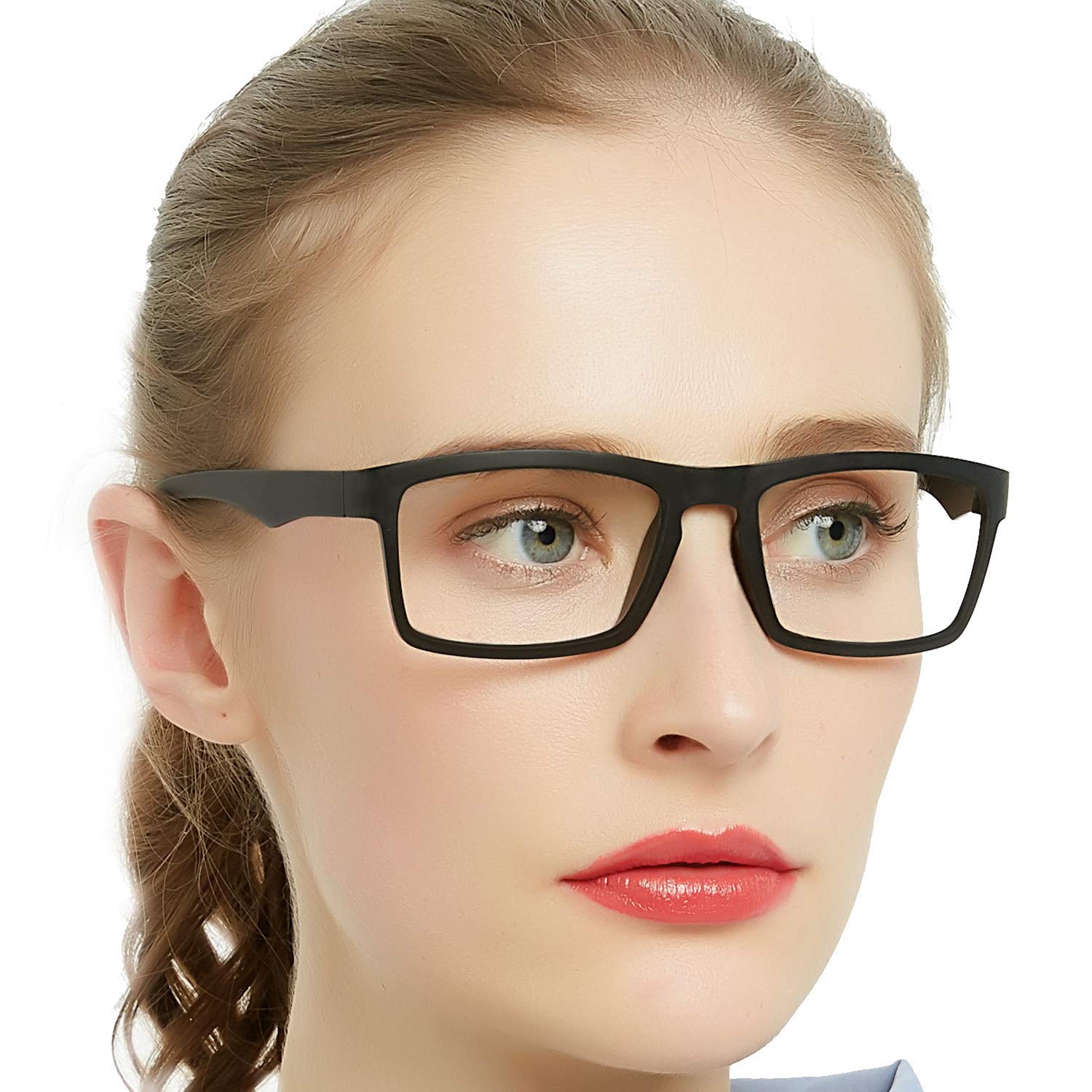 OCCI CHIARI TR90 Black Glasses for Women & Men - Clear Lens for Daily Use