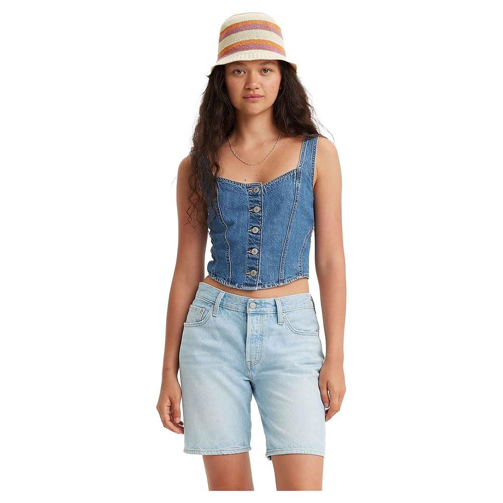 LEVI'S Women's Alani Corset Top - Medium Indigo Wash - Vintage Inspired Corset for Women | Perfect for Casual Outfits, Date Nights & Layering