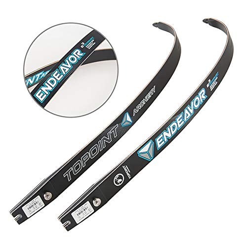 TOPOINT ARCHERY Endeavor Recurve Bow Limbs - ILF Compatible, 16-44LBS in 2# Increments, Compressed Fiber Glass & Hard Maple (66
