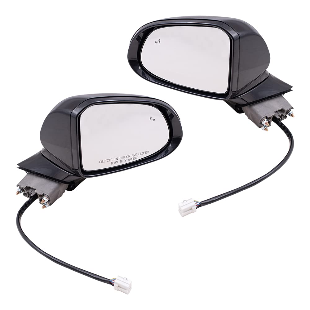 Brock Replacement Power Side Mirrors for 2019 Hyundai Santa Fe - Textured Black, Heated with Turn Signal (Driver & Passenger Side) | Enhanced Safety & Winter Driving | Perfect for Highway Commuting, Night Driving and Icy Road Conditions