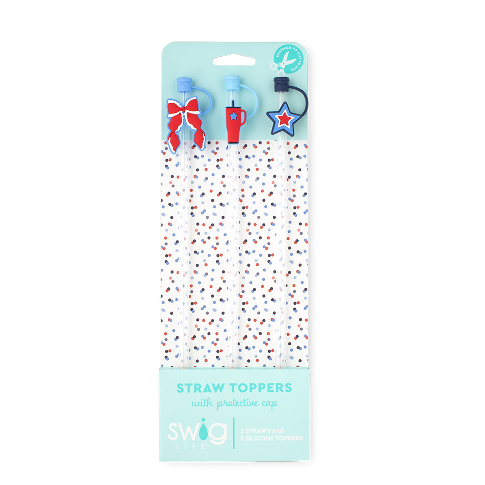Miss Independence Straw Topper Set - Patriotic Drink Decorations for 4th of July, Summer BBQs & Pool Parties | Perfect for Red White & Blue Cocktails, Lemonade & Mocktails