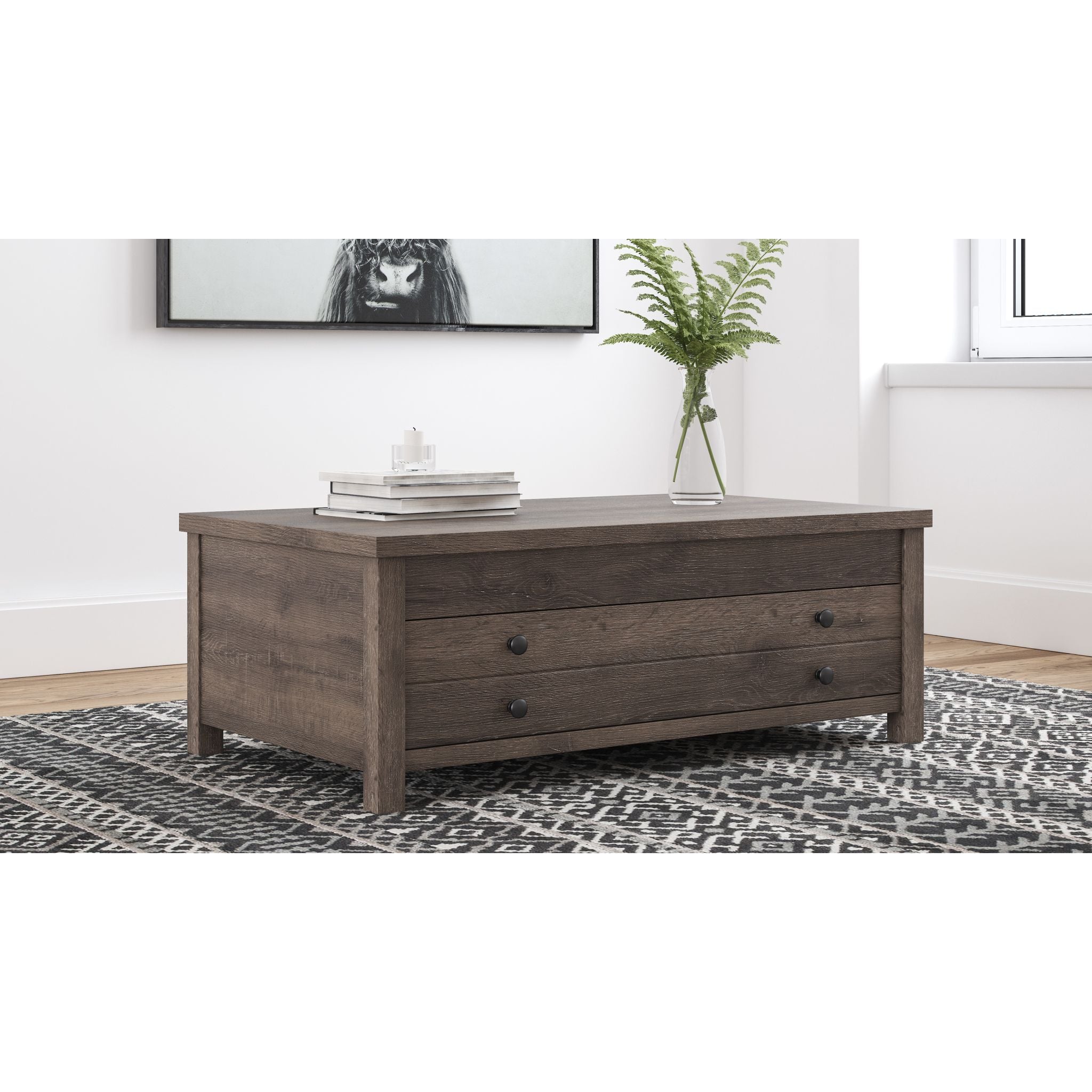 Modern Rectangle Lift Top Coffee Table with Storage - Solid Wood Lift-Top Design for Living Room, Sofa, and Home Decor - Perfect for Entertaining, Storage, and Multi-Functional Use