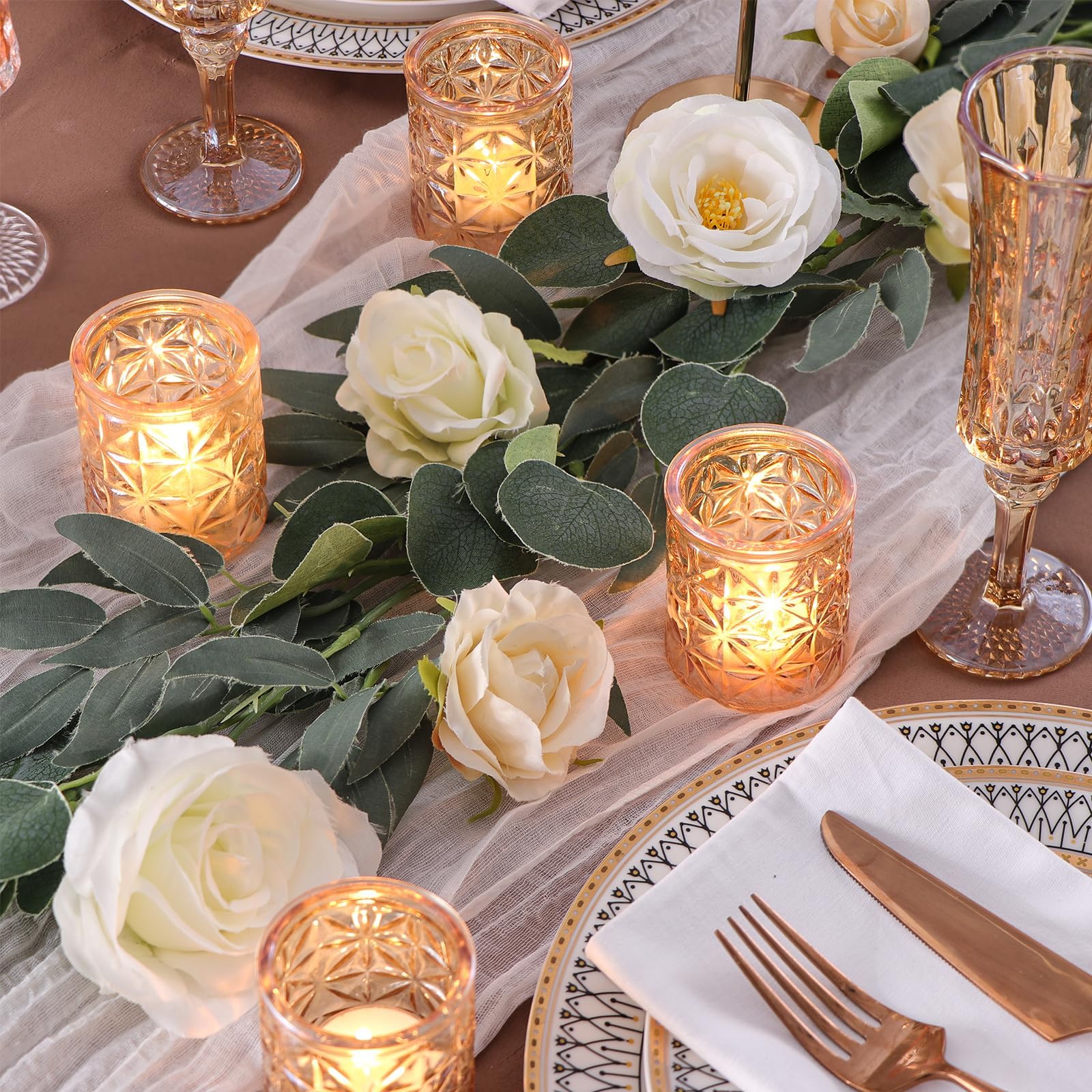 12-Pack Gold Votive Candle Holders - Elegant Tea Light Holders for Wedding Centerpieces, Bridal Showers & Home Decor | Perfect for Birthday Parties, Holiday Celebrations & Romantic Dinner Table Settings