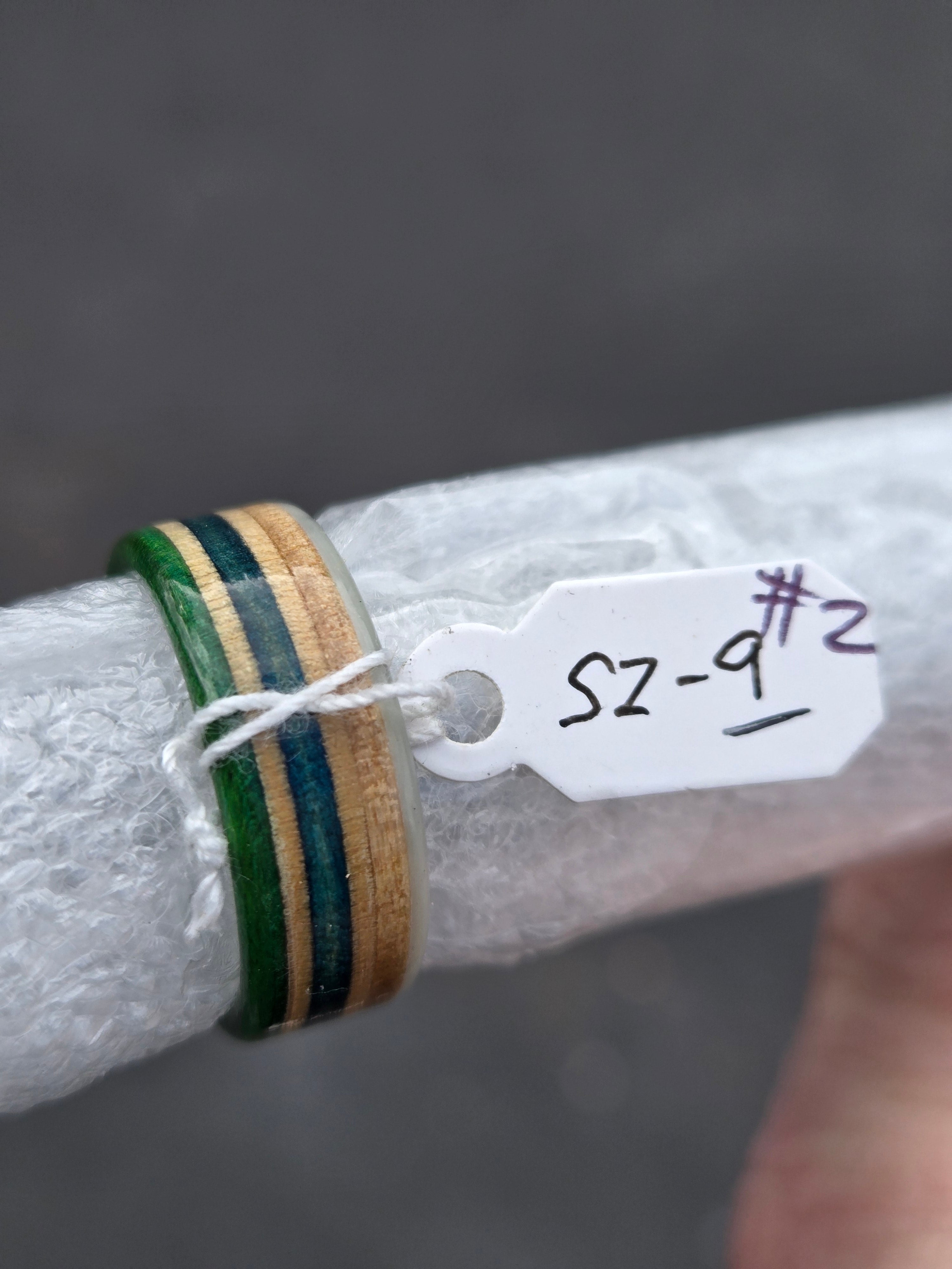 Recycled Bo Tuff Skateboard Ring Size 9 (#2) - Durable Eco-Friendly Jewelry for Skateboarders & Action Sports Enthusiasts - Perfect for Everyday Wear, Gifts & Skate Culture Fashion