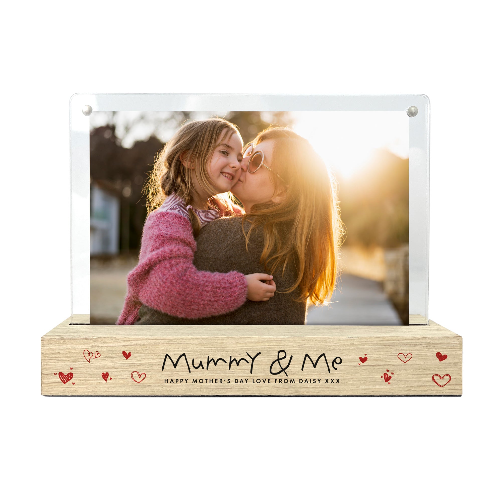 Personalized Kids Handwriting Style Wooden Base 6x4 Photo Frame - Perfect for Children's Room Decor, Nursery Wall Art & Gift for Birthdays, Christmas