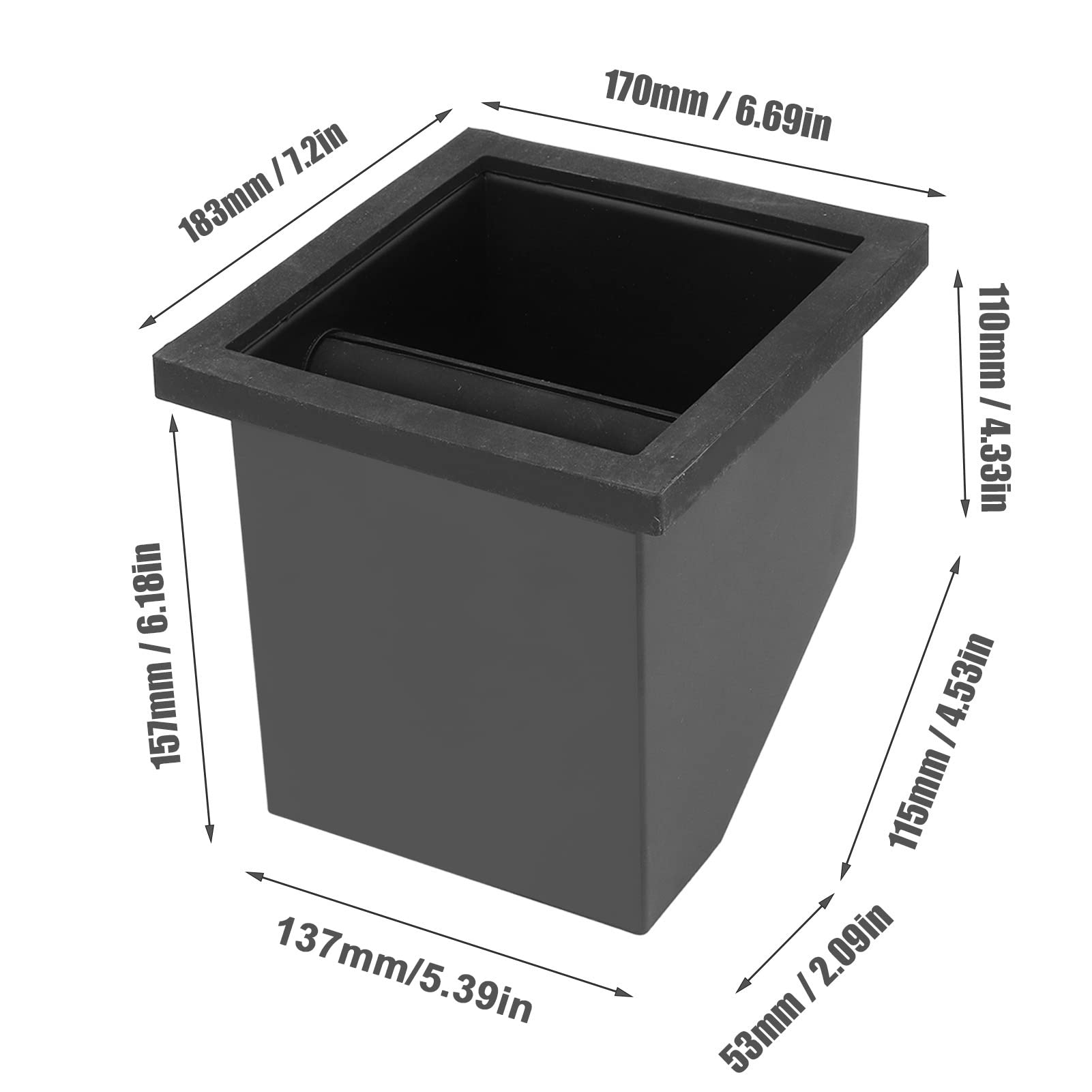 Premium Modern Coffee Knock Box - Durable Stainless Steel Coffee Grounds Bin with Long-Lasting Knock Bar for Home & Commercial Use | Compact Space-Saving Design for Espresso Bars, Coffee Shops & Kitchen Countertops