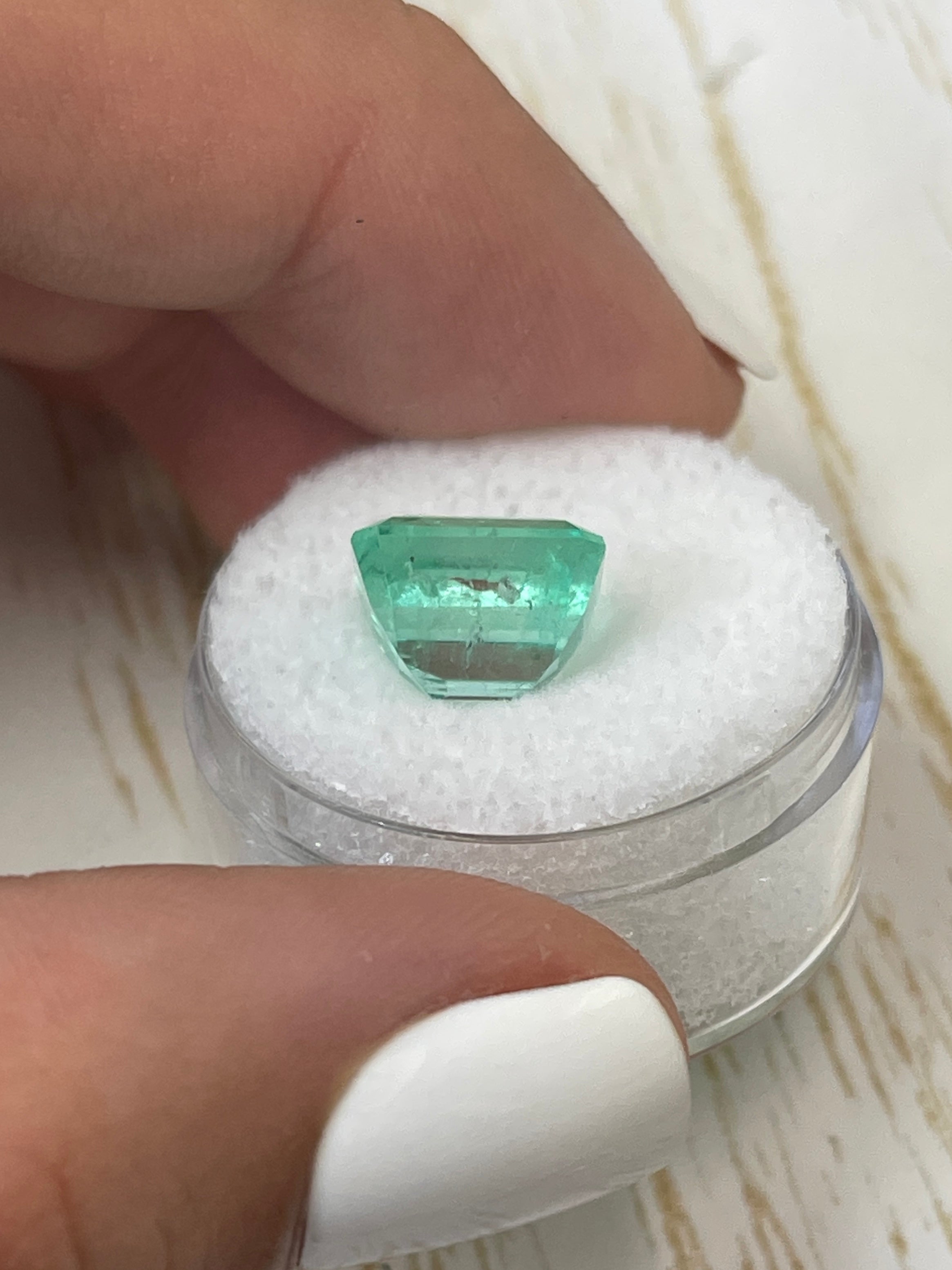 5.32 Carat 10x10mm Natural Colombian Emerald Loose Gemstone - Glowy Green Asscher Cut for Jewelry Making, Engagement Rings & Luxury Collections