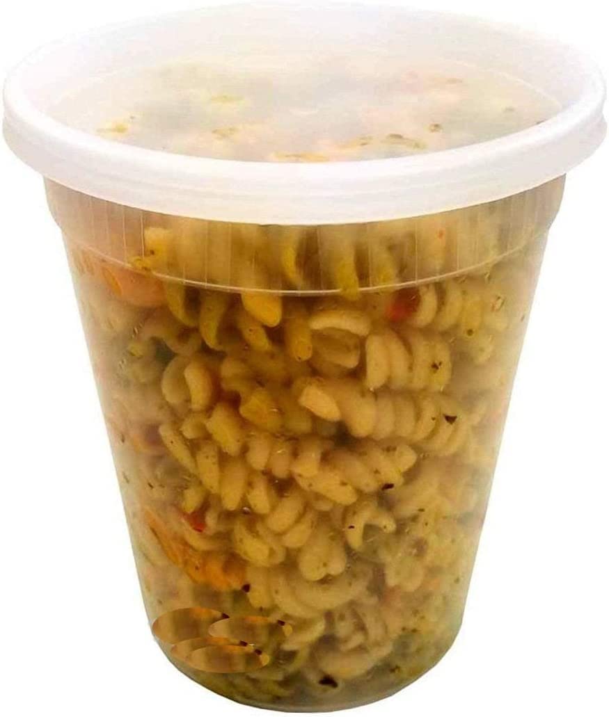 32 oz (1 Quart) Heavy Duty Freezer Food Storage Containers with Lids - 240 Pack - BPA-Free Plastic Deli Containers for Meal Prep, Restaurant, Catering & Bulk Food Storage