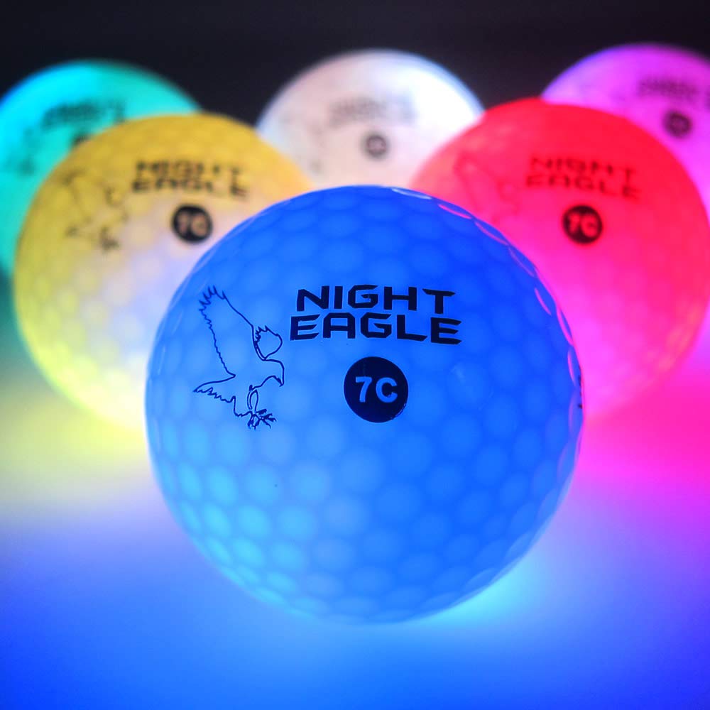 LED Golf Balls 6-Pack - Glowing Golf Balls with Internal Lights for Night Play