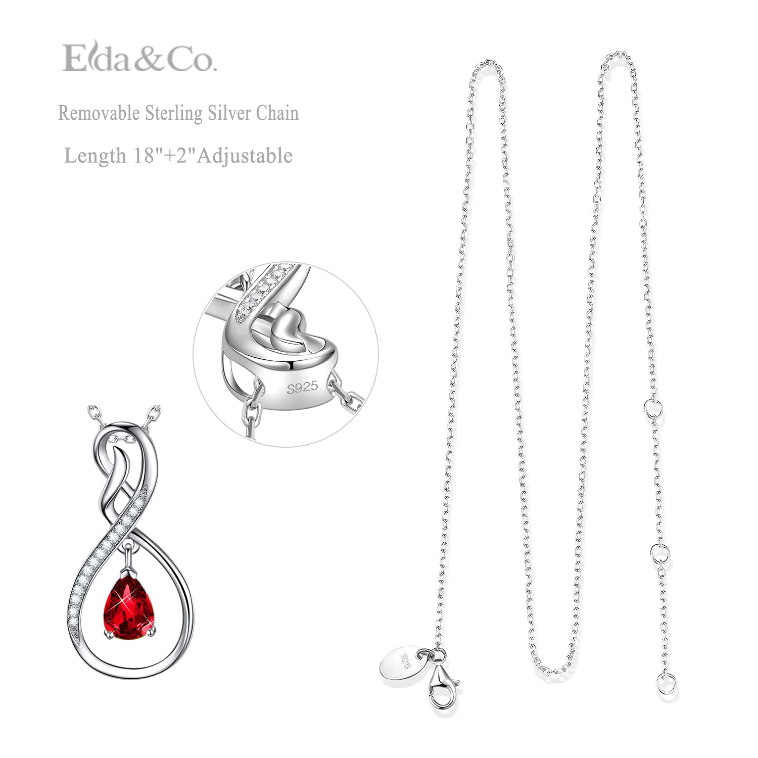 April May Birthstone Necklace for Women - Forever Love Infinity Pendant with Simulated Diamond & Emerald - 925 Sterling Silver Jewelry Gift for Wife, Mom, Her | Perfect for Birthday, Anniversary & Special Occasions