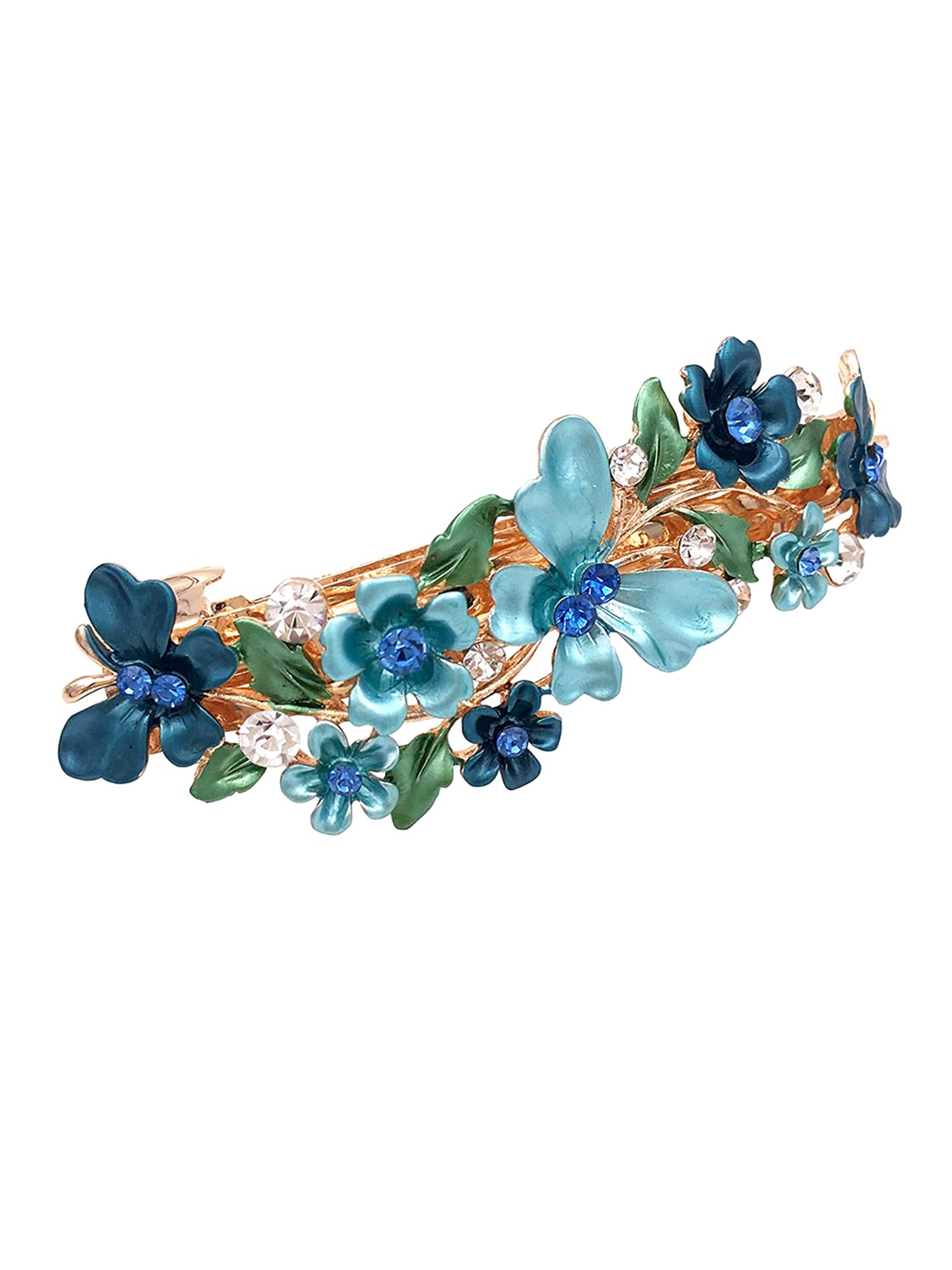 Yellow & Blue Butterfly Hair Clips for Women & Girls - Enameled French Barrette Hair Accessories for Women - Perfect for Gifts, Parties, Weddings & Everyday Styling